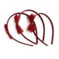 Red kids hair hoops 3pcs set satin ribbon bow headbands cute princess girls hair accessories - Three-Piece Set / Burgundy