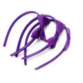 Set of 3 purple ribbon hair hoops with cute bow knots for little girls daily wear style. - Three-Piece Set / Purple
