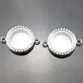 Connecteurs de pendentif de médaillon en verre rond en alliage de zinc avec strass pour bijoux. - Par défaut