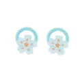 Cute blue knitted flower hair ties for kids, high elastic seamless hair scrunchies and ponytails. - 15# (2605122) / 1PC