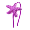 Detalle de diadema de estrella de mar con lentejuelas moradas, accesorio infantil. - Púrpura profundo