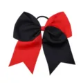 Large black and red cheer bow hair tie, stylish ribbon hair accessory for girls and women. - Black and Red
