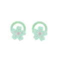 Cute knit flower hair ties for kids, soft elastic green hair bands ponytail holders - 09# (2605122) / 1PC