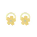 Cute yellow floral hair tie with elastic rubber band, soft crochet flower detail for girls. - 08# (2605122) / 1PC
