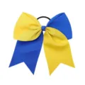 Grande fiocco blu e giallo per capelli, elastico con nastro per coda di cavallo da donna e bambini stile. - Blu e Giallo