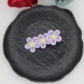 Cute embroidered flower hair clip detail, sweet style kids bangs side clip for daily wear. - Purple Yellow Center Triple Flower (07#)