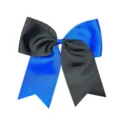 Grande fiocco per capelli da cheerleader nero e blu per bambini, elegante accessorio quotidiano. - Nero e Blu