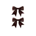 Donkerbruine dubbele zwaluwstaart strik haarspeld minimalistische stijl schattig haaraccessoire - 2 Stuks/Pack / Donkerbruin