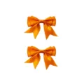 Oranje dubbele lint strik haarspelden, leuke haaraccessoires voor dagelijks gebruik. - 2 Stuks/Pack / Oranje