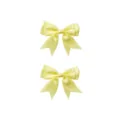 Dubbele laag satijn strik haarspeld geel zwaluwstaart haar accessoire detail - 2 Stuks/Pack / Geel