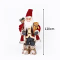 Grande poupée Père Noël debout 120cm avec ours en peluche pour décoration de fête de Noël - 120cm Hauteur