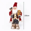 Père Noël debout de Noël poupée avec joli ours en peluche décoration de fête 150cm - Hauteur 150cm