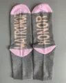 Calze da matrimonio, calze damigella d'onore tacco rosa, calze in maglia comode ed eleganti. - Stile Matrona d'Onore (Modello 4) / Grigio Rosa (Matrona d'Onore)