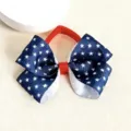 Independence Day kids hair bow detail, red white blue star print patriotic hair band accessory. - Bowknot Hair Tie Style (08#)