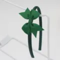 Vue détaillée du serre-tête nœud en ruban gros-grain vert foncé, accessoire élégant et simple. - Serre-Tête Nœud / Vert Foncé (28#)