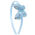 Blauwe glinsterende vlinder haarband voor meisjes, zoete stoffen haarhoepel, schattige haaraccessoires. - Blauw