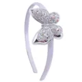 Glitter vlinder haarband voor kinderen schattige stoffen haaraccessoire voor meisjes. - Zilver