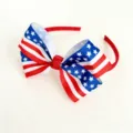 US flag print bow headband for kids, red white and blue hair accessory for national day. - Big Bow Headband Style (02#)