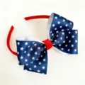 Independence Day red white blue star bow hair hoop for kids, patriotic children hair headband. - Big Bow Headband Style (01#)