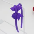 Serre-tête nœud ruban gros-grain violet, accessoire cheveux simple et polyvalent pour filles. - Serre-Tête Nœud / Violet (22#)