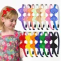 Effen grosgrain lint strik haarband zoet schattig meisje haarhoop mode accessoir - Kleur 01#