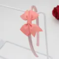 Serre-tête nœud ruban gros-grain rose, accessoire cheveux mignon minimaliste pour filles. - Serre-Tête Nœud / Rose (18#)