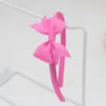 Vue détail serre-tête nœud ruban gros-grain rose, accessoire cheveux mignon pour fille. - Serre-Tête Nœud / Rose (17#)