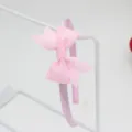 Détail de serre-tête nœud ruban gros-grain rose, accessoire cheveux style doux. - Serre-Tête Nœud / Rose Satiné (12#)