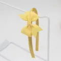Serre-tête nœud ruban jaune, accessoire de cheveux uni et simple pour un style quotidien. - Serre-Tête Nœud / Jaune (03#)