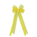 Yellow gingham grosgrain ribbon bow hair clip detail view, cute kids hair accessories accessory - Yellow