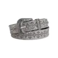 Cintura con rivetti occidentale vintage cintura in pelle goffrata per jeans accessorio - 105cm/Confezione / Grigio