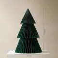 Green origami Christmas tree decoration, 40cm desktop holiday party ornament for home decor. - 40X22CM / Dark Green Christmas Tree A