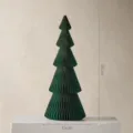Green origami Christmas tree paper decoration desktop ornament holiday festive decor - 38x15cm / Dark Green Christmas Tree B