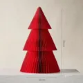 Red Christmas paper origami tree decoration desktop holiday ornament 30cm height. - 30x18cm / Red Christmas Tree 30CM