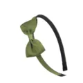 Dark green bow headband for women girls sweet solid color hair hoop daily hair accessories - 08# Army Green