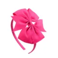 Kids bright pink grosgrain ribbon bow headband sweet hair accessory for cute girls daily wear - Bright Pink Layered (13#)
