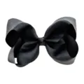 Pince à cheveux nœud en ruban gros-grain noir, accessoire princesse doux classique pour enfants. - Noir