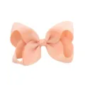 Rose ruban gros-grain pince à cheveux nœud pour accessoires cheveux princesse enfant. - Rose Pêche