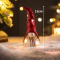 Figurita Gnomo Navidad Ceramica 13cm Luz LED Corte Estrella Decoracion Mesa Festiva - Gnomo con Gorro Largo