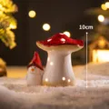 Christmas mushroom snowman ceramic night light ornament festive tabletop home decor 10cm - Snowman Mushroom