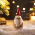Figura de gnomo de Navidad de cerámica 12cm lindo Papá Noel decoración de mesa festiva - Papá Noel