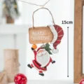 Weihnachtsmann Holz Hängeornament Weihnachtsbaum Dekoration festlicher Anhänger 15cm - Knopf Weihnachtsmann Stil