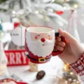 Christmas Santa Claus ceramic mug holiday coffee cup festive table decor photo prop 8.5cm - Style A
