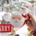 Cute Christmas Santa Claus ceramic coffee mug holiday desktop decoration photography prop gift - Style C