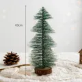 Mini ornamento per albero di Natale, pino verde da 43 cm con base in legno. - modello 2 / 43cm