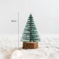Mini albero di Natale artificiale 10cm con base in legno per decorazione tavola festa. - Stile 1 / 10cm