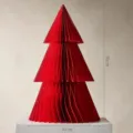 Red paper Christmas tree decoration, 50cm tall festive tabletop ornament for holiday home decor. - 50x30cm / Red Christmas Tree 50CM