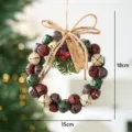 Christmas decorative wreath with colorful metal jingle bells, twine bow, and festive tag for tree. - 18cm x 15cm / Christmas Bell Wreath A