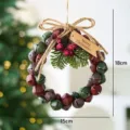 Christmas bell wreath hanging ornament with berries and pinecones for festive holiday decor. - 18cm x 15cm / Christmas Bell Wreath B