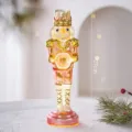Statuetta Soldato Schiaccianoci Luminoso Rosa Oro 27cm Decorazione Tavolo Natale Soprammobile - Soldato schiaccianoci C